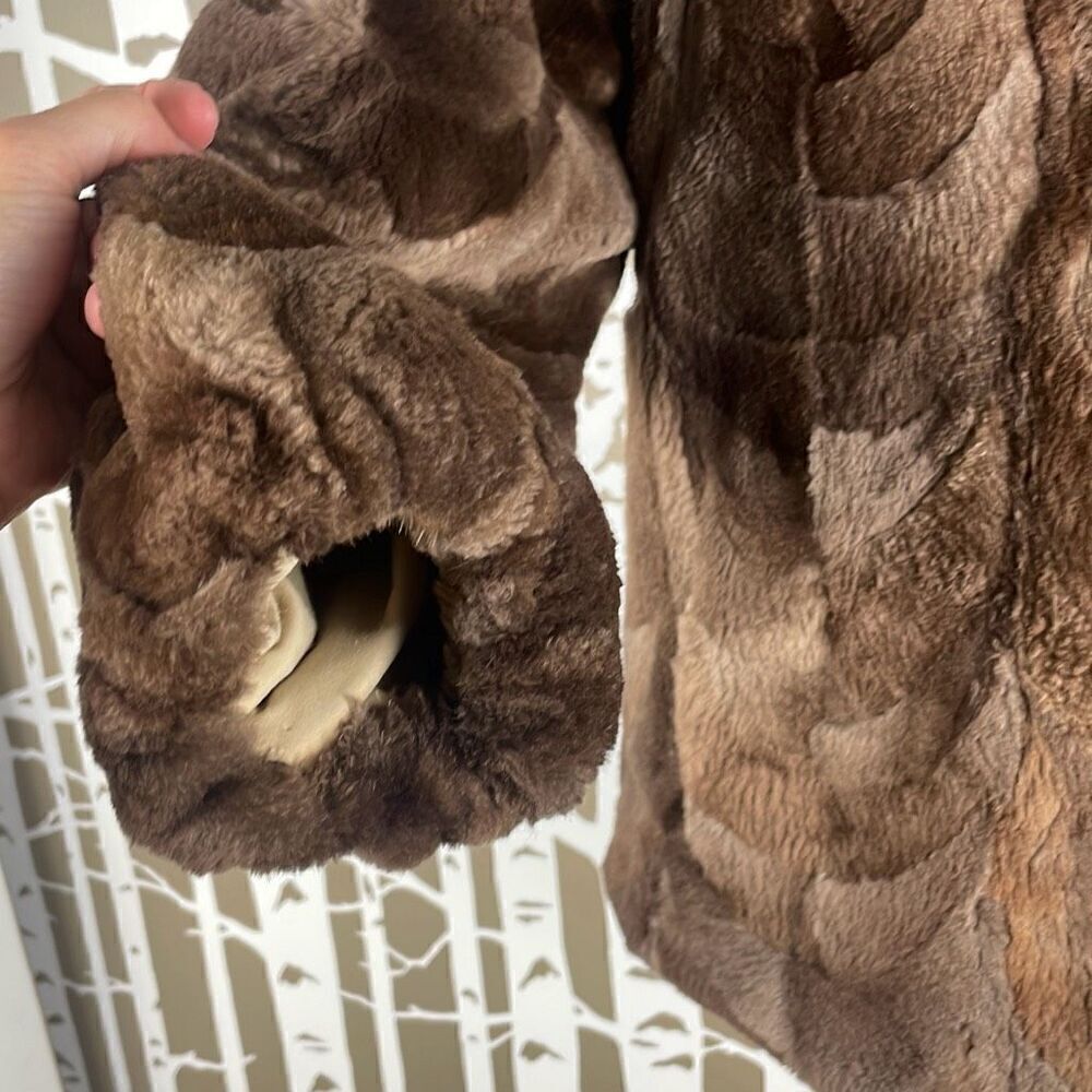 2 in 1 Reversible Brown Sheared Fur Jacket - Picture 7 of 9